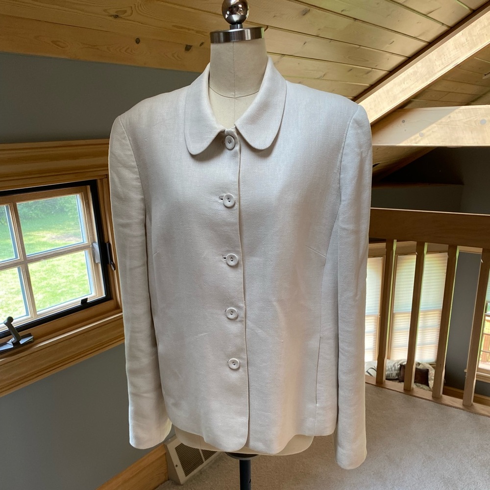 Lands End Linen Tall Blazer